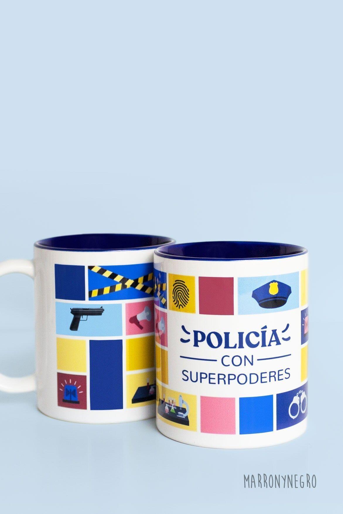 Taza Policía con superpoderes