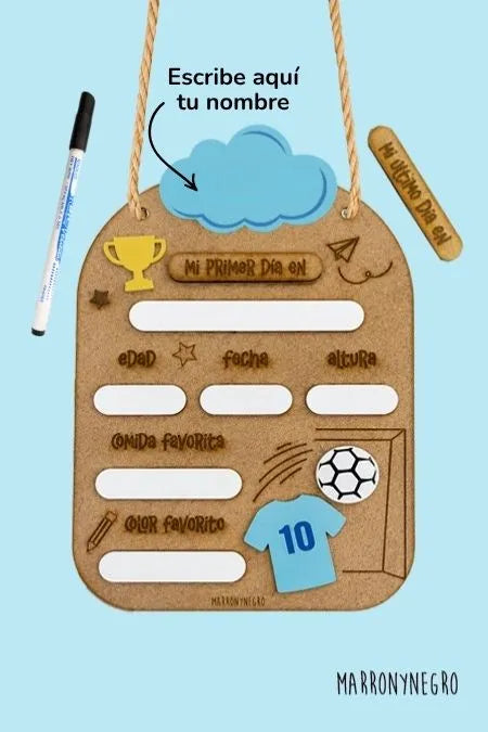 Placa Primer y Último Día de Curso - Fútbol