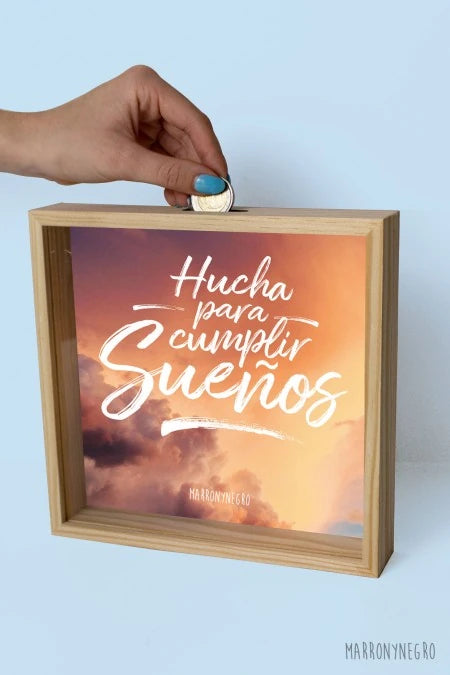 Hucha de madera Para cumplir sueños