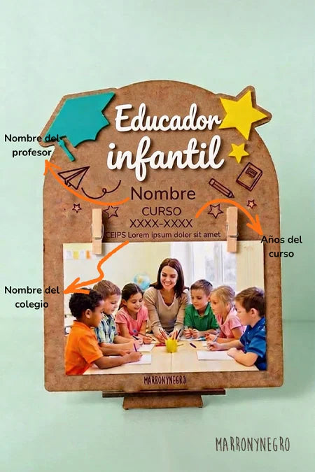 Portafotos Educador Infantil con superpoderes | Personalizado