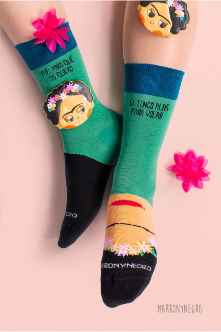 Calcetines Frida Kahlo - "Pies, para qué los quiero si tengo alas para volar"