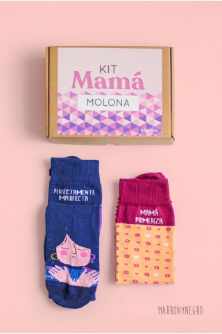 Pack de 2 calcetines para mujer con mensaje. Idea de regalo madre primeriza