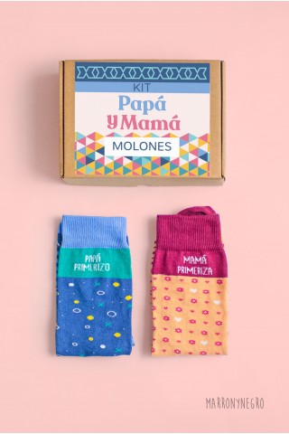 Pack de 2 calcetines con mensaje. Idea de regalo para padres primerizos