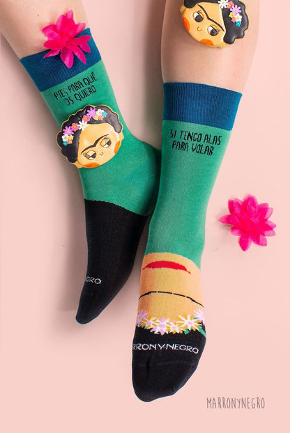 Calcetines Frida Kahlo - "Pies, para qué los quiero si tengo alas para volar"