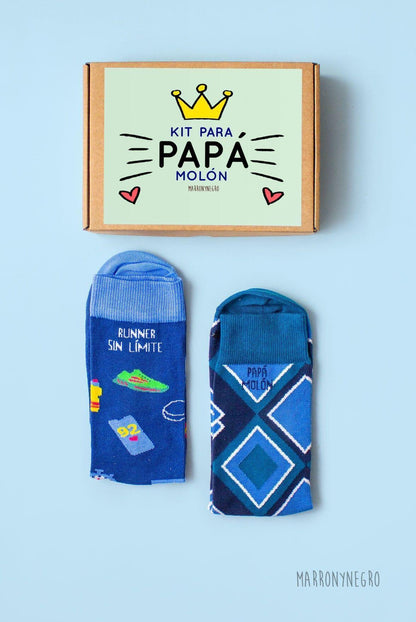 Pack 2 calcetines Papá Molón + Runner Sin Límite