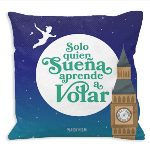 Cojín Reversible con relleno "Solo quien sueña aprende a volar"