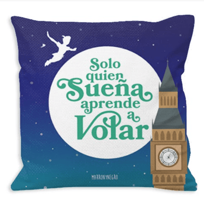 Cojín Reversible con relleno "Solo quien sueña aprende a volar"