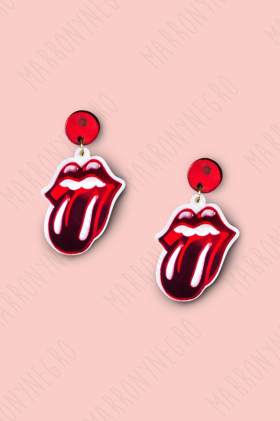 Pendientes de Metacrilato Boca The Rolling Stones