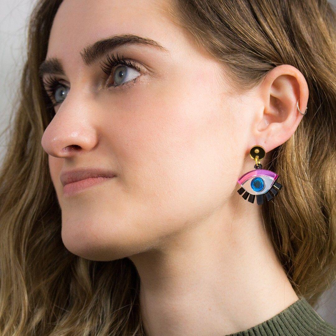 Pendientes Metacrilato Ojos