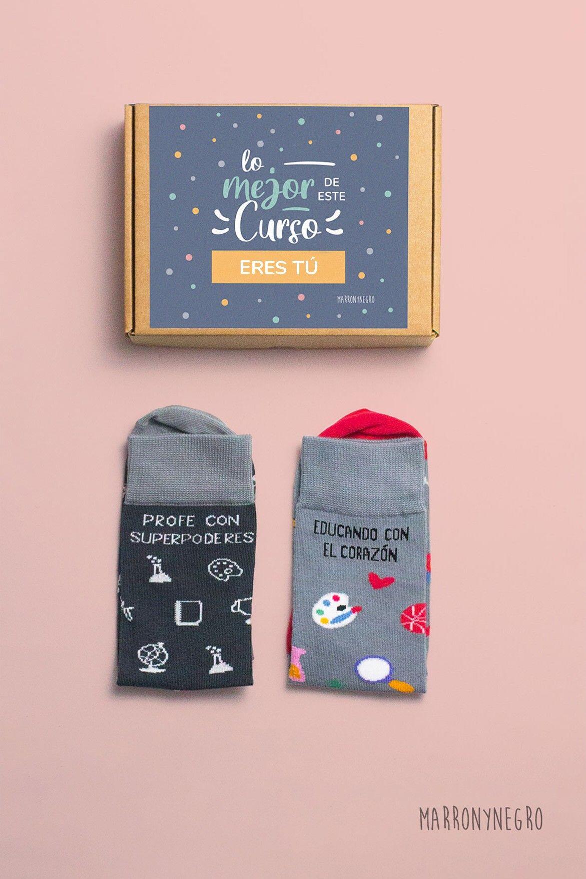 Pack 2 calcetines Educando con el corazón + Profe con superpoderes