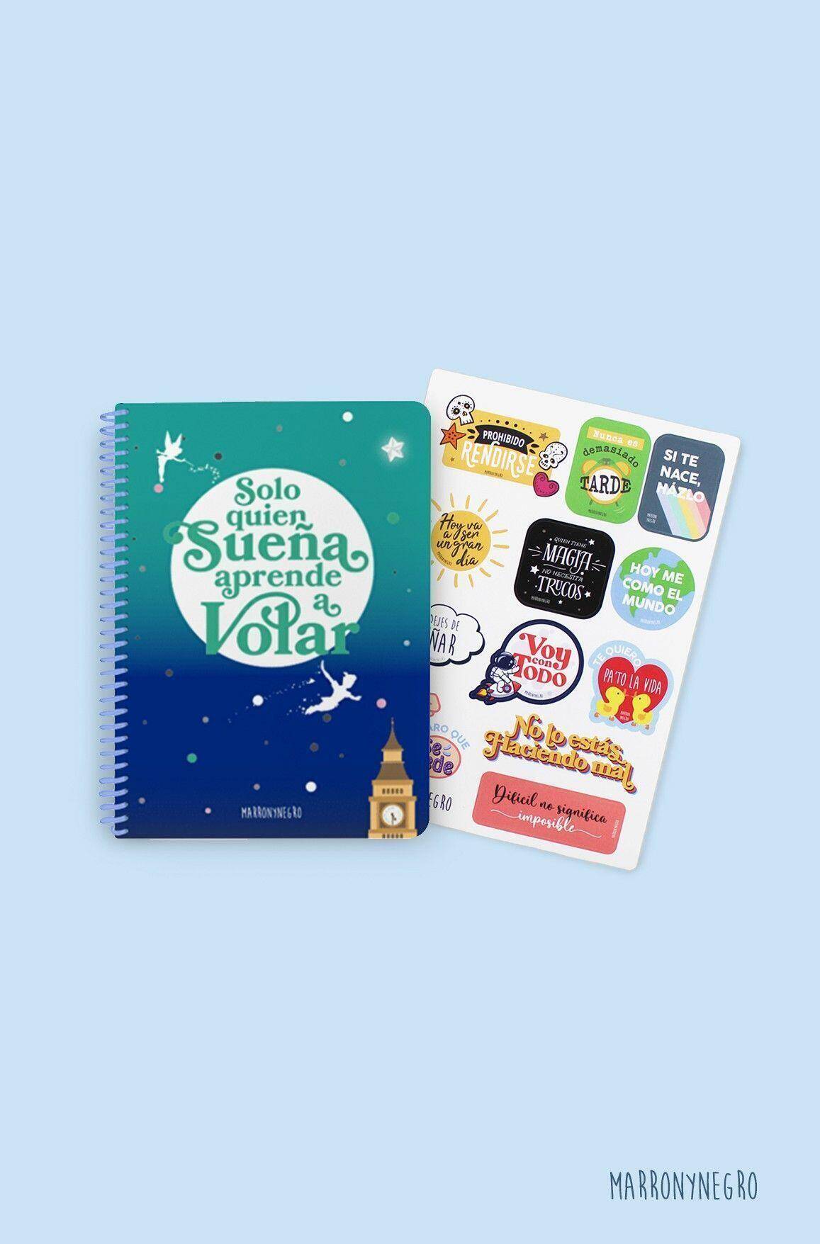 Cuaderno "Solo Quien Sueña Aprende a Volar" + pegatinas