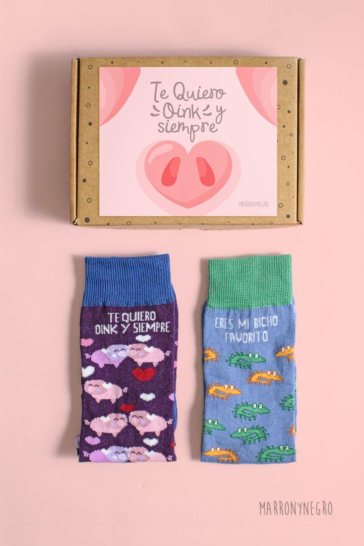 Pack 2 calcetines Te Quiero Oink y siempre + Eres mi bicho favorito