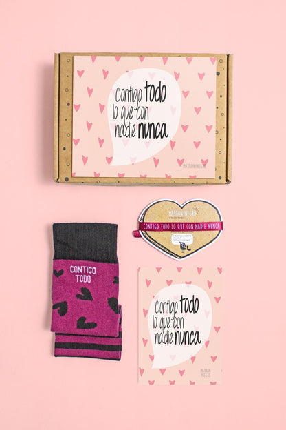 Pack Contigo todo lo que con nadie nunca- Calcetín