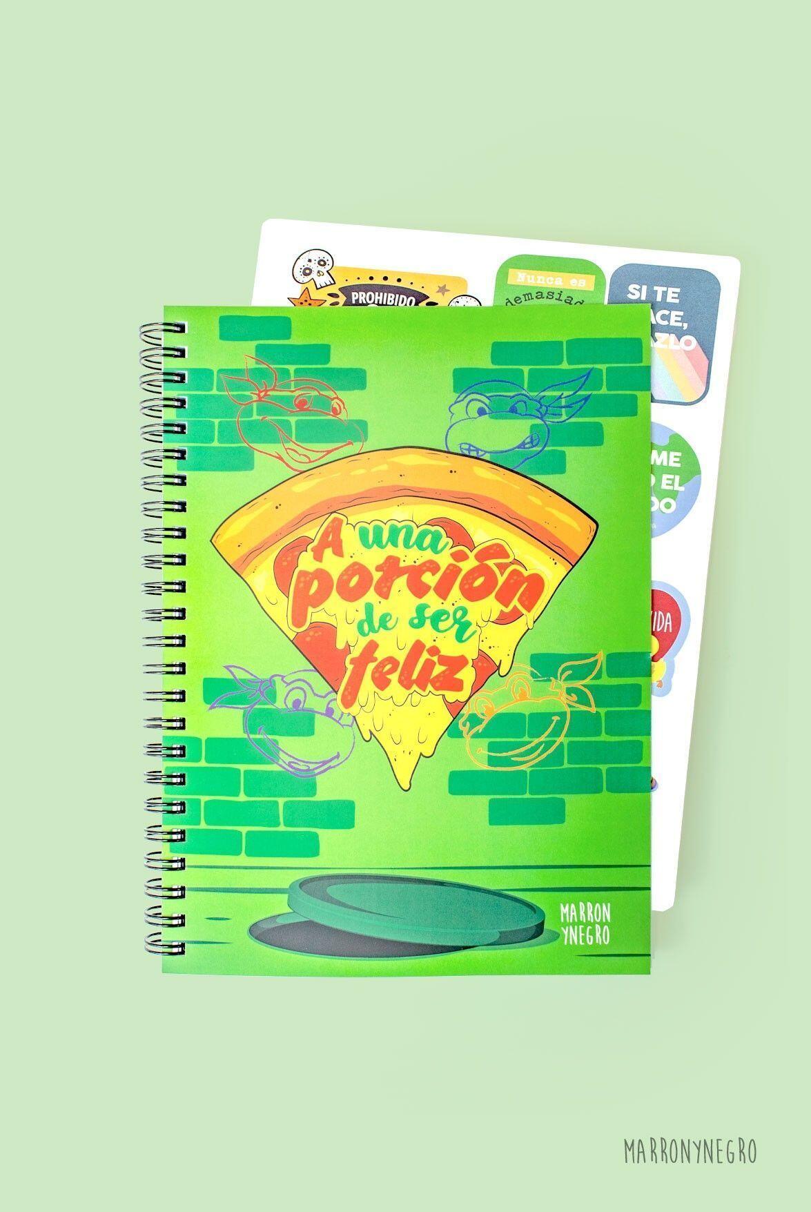 Cuaderno A una porción de ser feliz + Pegatinas