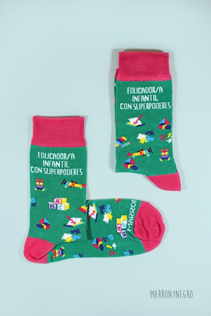 Calcetines Educador/a Infantil con superpoderes