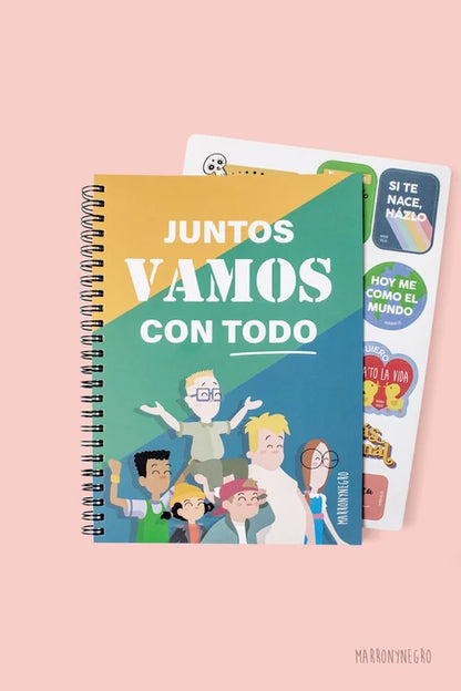 Cuaderno Juntos Podemos con Todo + Pegatinas