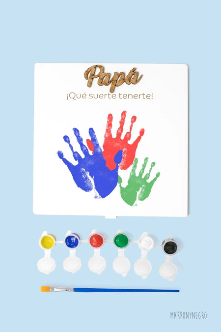 Cuadro Manitas Papá Qué Suerte Tenerte