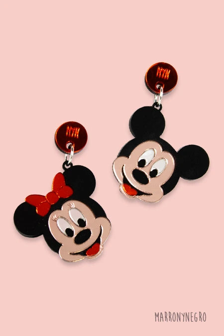 Pendientes Metacrilato Mickey y Minnie