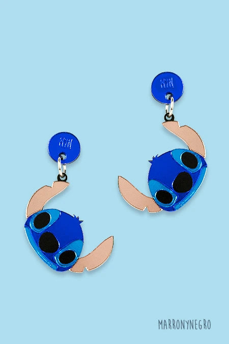 Pendientes Metacrilato Stitch Azul