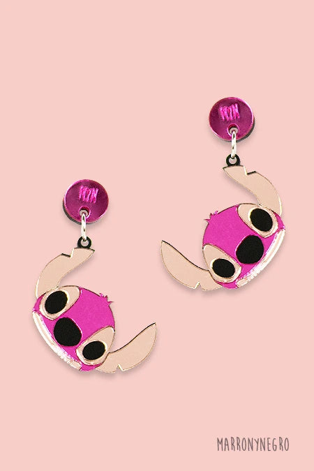 Pendientes Mini Stitch Rosa - Angel
