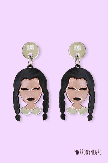 Pendientes Metacrilato Halloween - Miércoles Adams