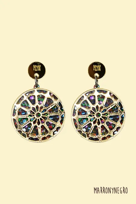 Pendientes Metacrilato Rosetón