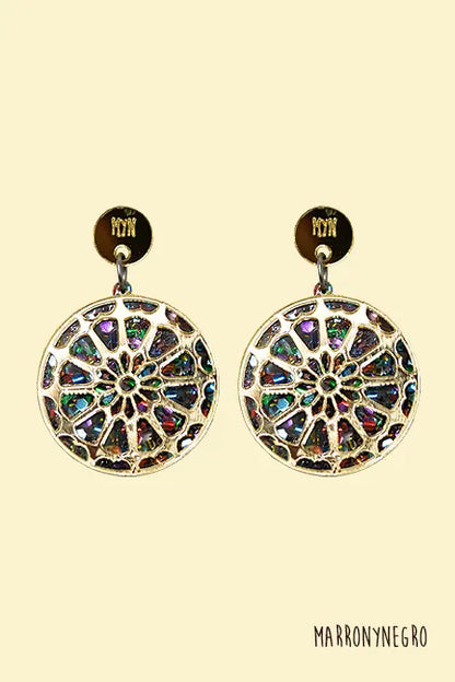 Pendientes Metacrilato Rosetón