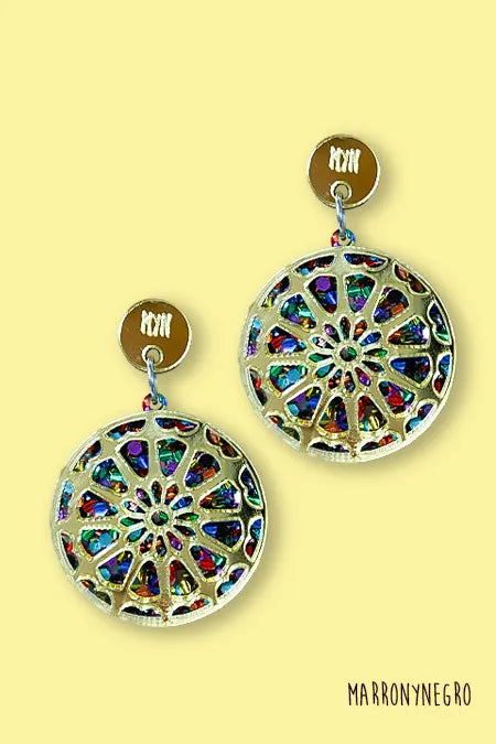 Pendientes Metacrilato Rosetón