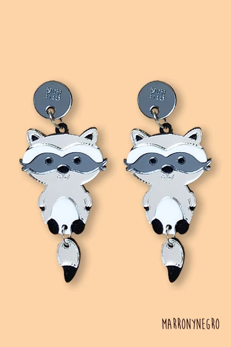Pendientes Metacrilato Mapache