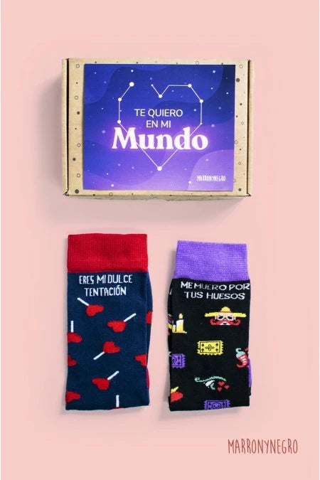 Pack 2 calcetines Mi dulce tentación + Me muero por tus huesos