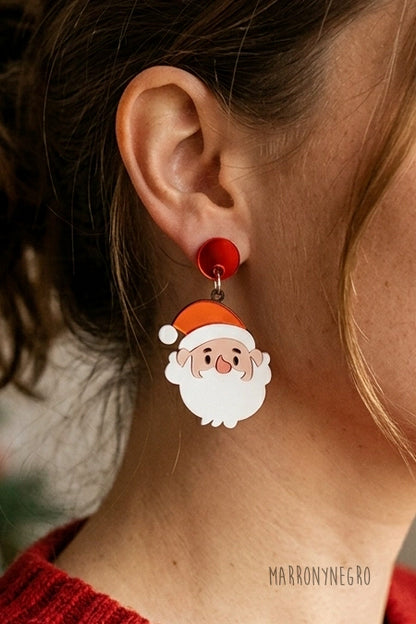 Pendientes Metacrilato Papá Noel y Reno