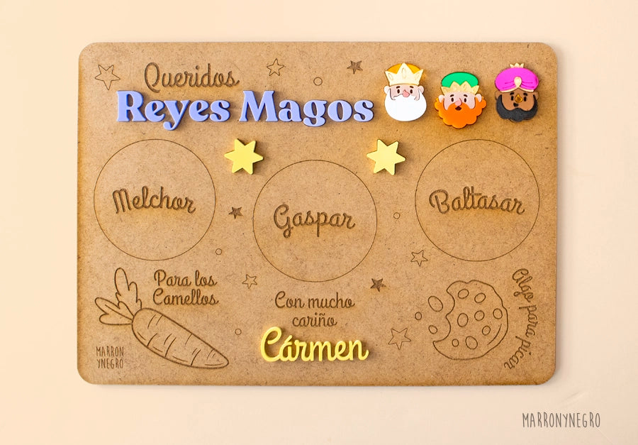 Bandeja Reyes Magos personalizable Marronynegro