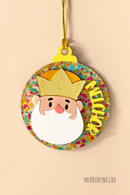 Bola de Navidad de Metacrilato Melchor Marronynegro