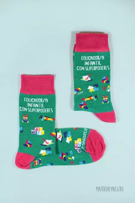 Calcetines Educador/a Infantil con superpoderes