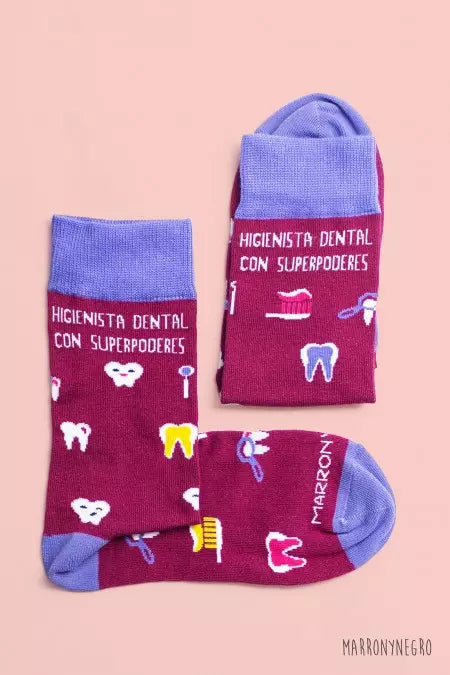 Calcetines Higienista Dental con superpoderes