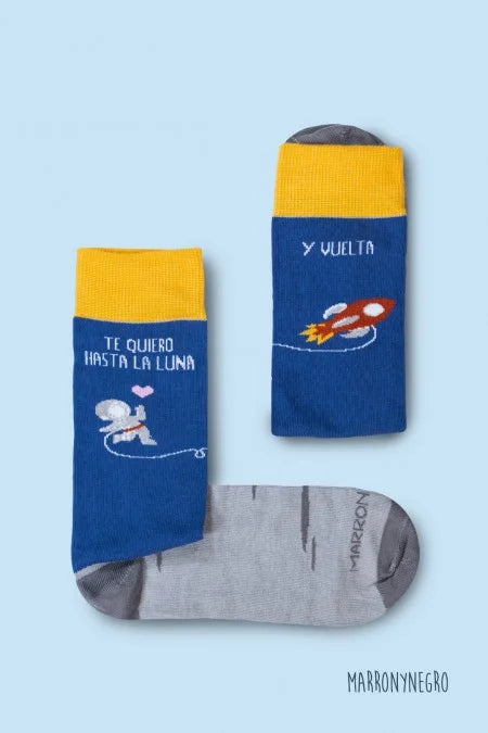 Calcetines "Te quiero hasta la luna y vuelta"