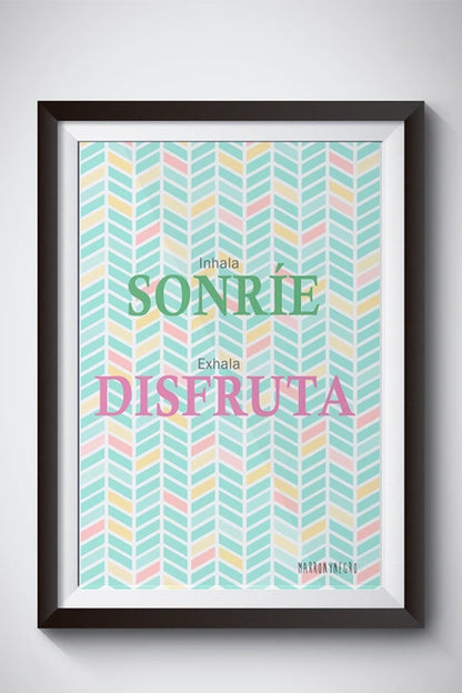 Lámina Inhala Sonríe Exhala Disfruta