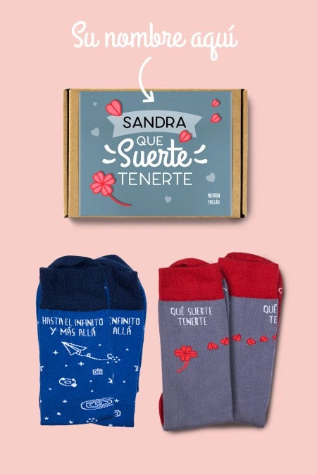 Pack Personalizado Qué suerte tenerte. Hasta el infinito