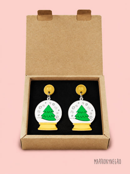 Pendientes Metacrilato Bola de Navidad