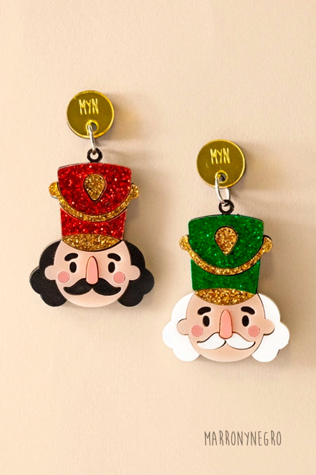 Pendientes Metacrilato Cascanueces Marronynegro