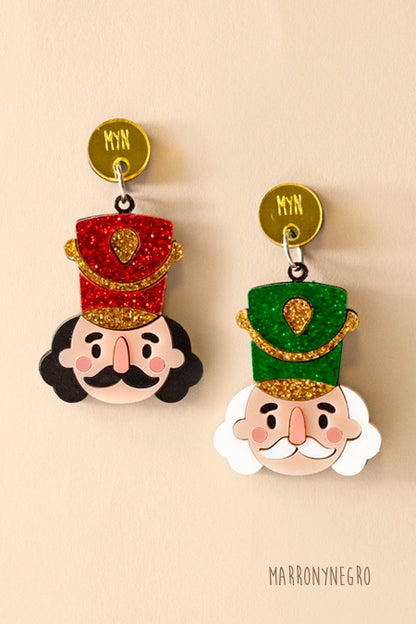 Pendientes Metacrilato Cascanueces Marronynegro