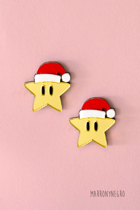 Pendientes Mini Estrella Marronynegro