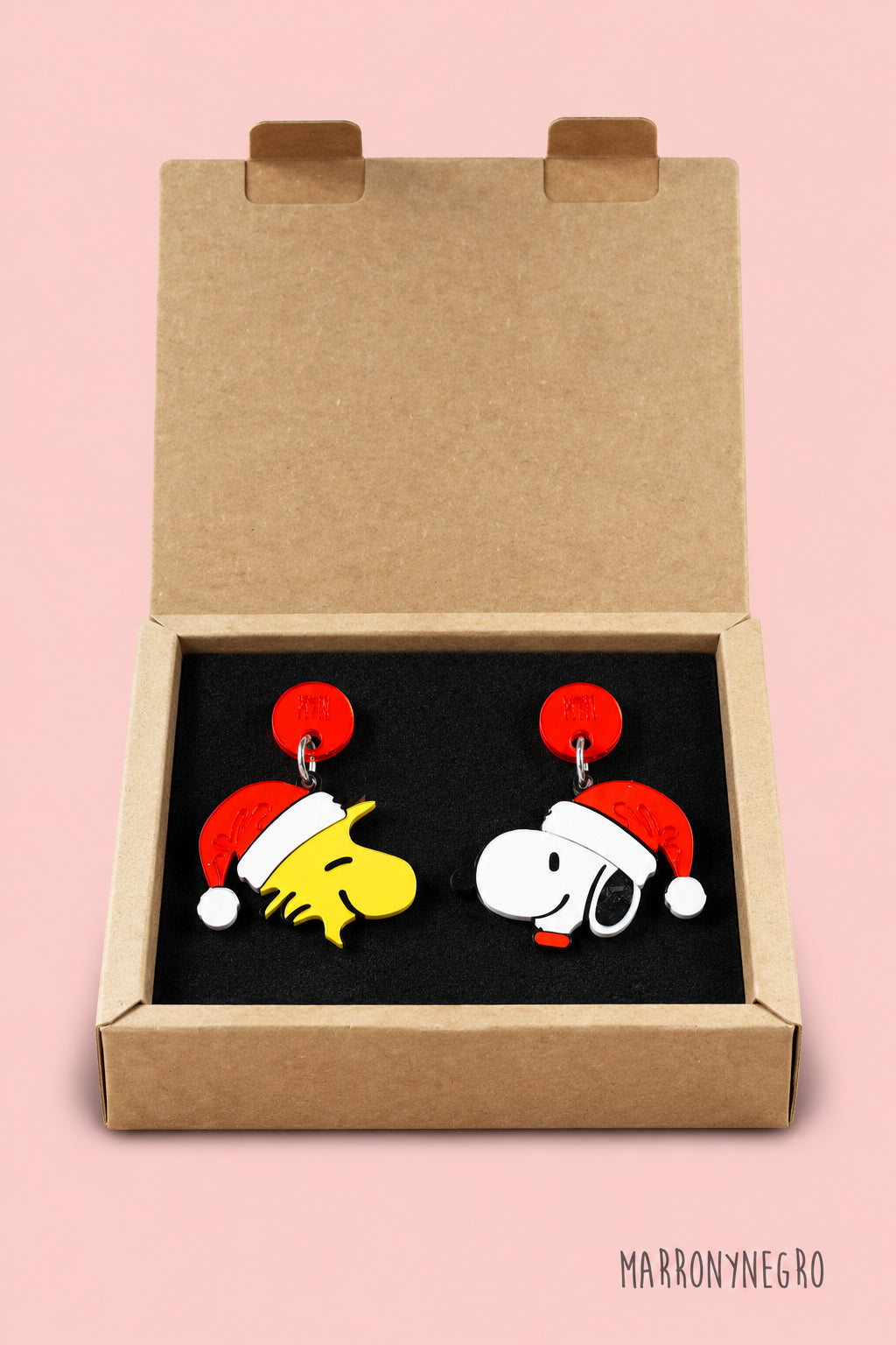 Pendientes Metacrilato Snoopy Navidad