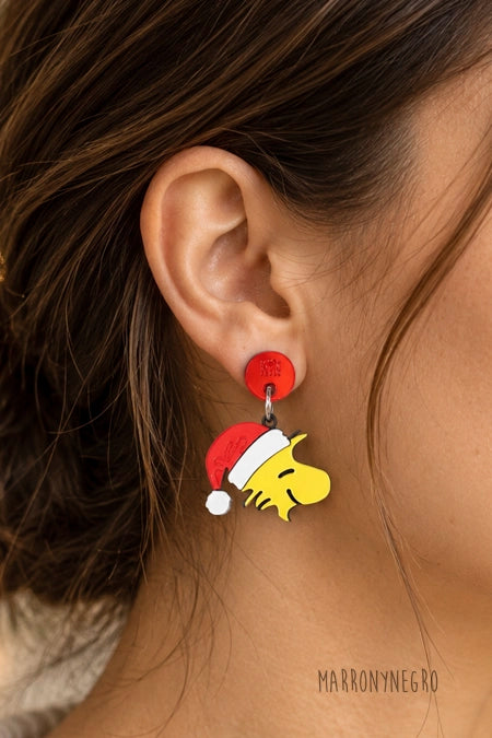 Pendientes Snoopy Navidad en modelo