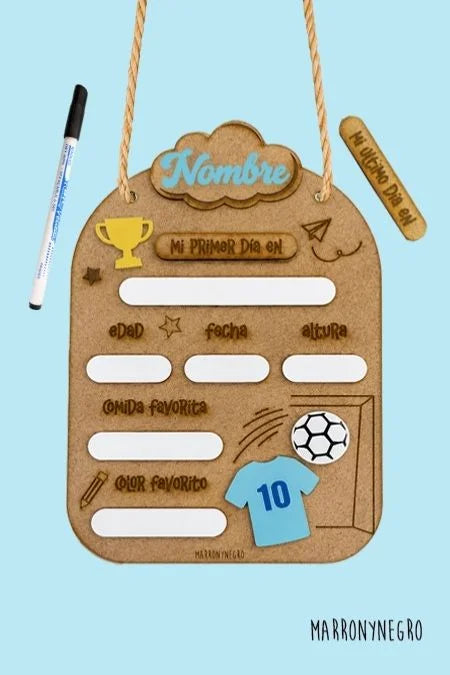 Placa Primer y Último Día de Curso Personalizado - Fútbol