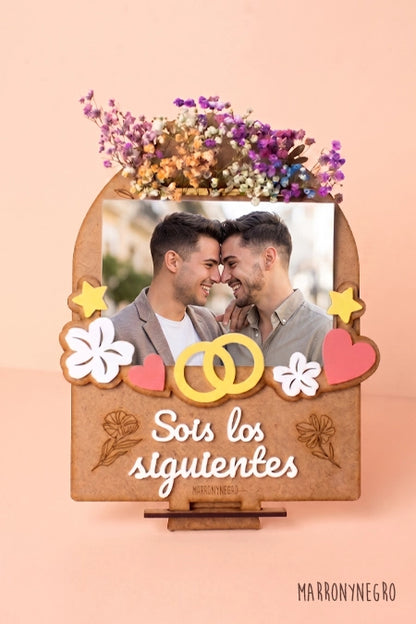 Portafotos Sois los Siguientes Con Flores