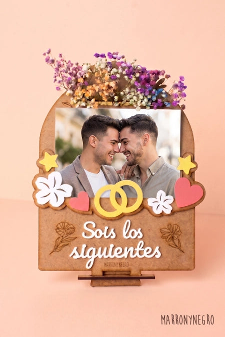 Portafotos Sois los Siguientes Con Flores