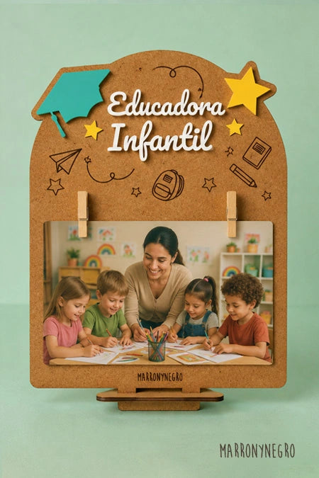 Portafotos Educadora Infantil con superpoderes