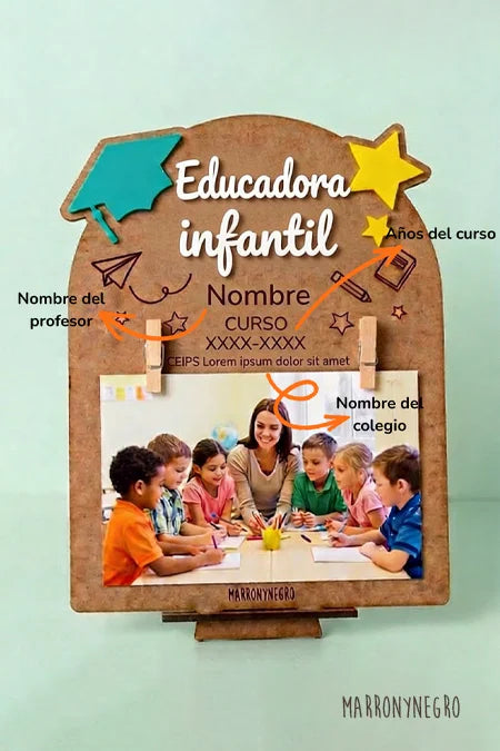 Portafotos Educadora Infantil con superpoderes | Personalizado