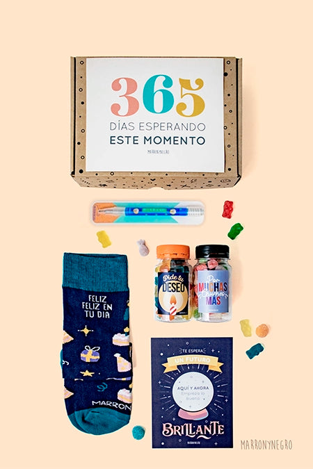 Pack cumpleaños 365 días esperando este momento con postal